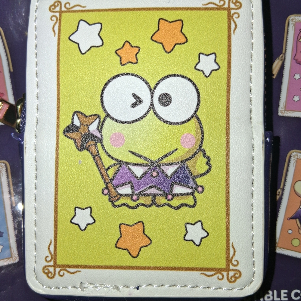 Sanrio Yellow and White Wallet with Keroppi Design